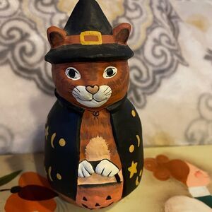 Midwest Pottery Halloween Cat made in the Philippines